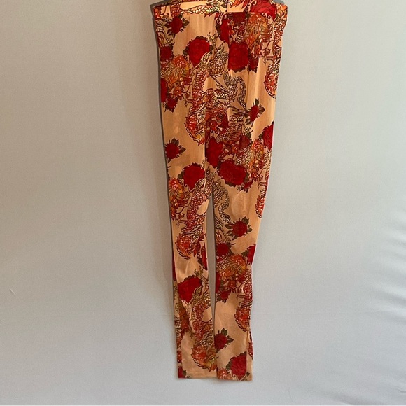 Queen Marie, 2XL, Mesh, Red Dragon/Flower, Jumpsuit, Cutouts, Zipper, Elastic - Picture 13 of 16